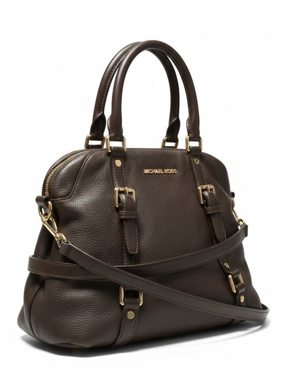 Pebbled Leather Michael Kors Bedford Belted Satchel